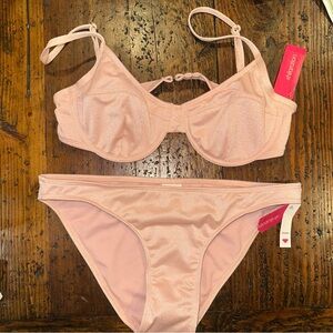Xhilaration Shimmer Pink Bikini Set